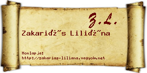 Zakariás Liliána névjegykártya
